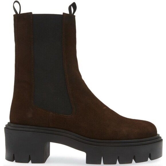 Steve Madden Size 5.5 Brown Suede Chunky Lug Sole Platform Boot Wisteria Womens - Picture 1 of 5